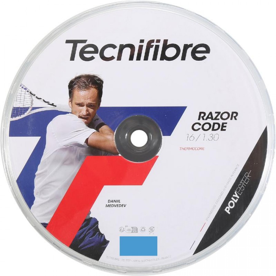 Bobina de Corda 200m Tecnifibre Codigo da navalha 1,30mm Azul