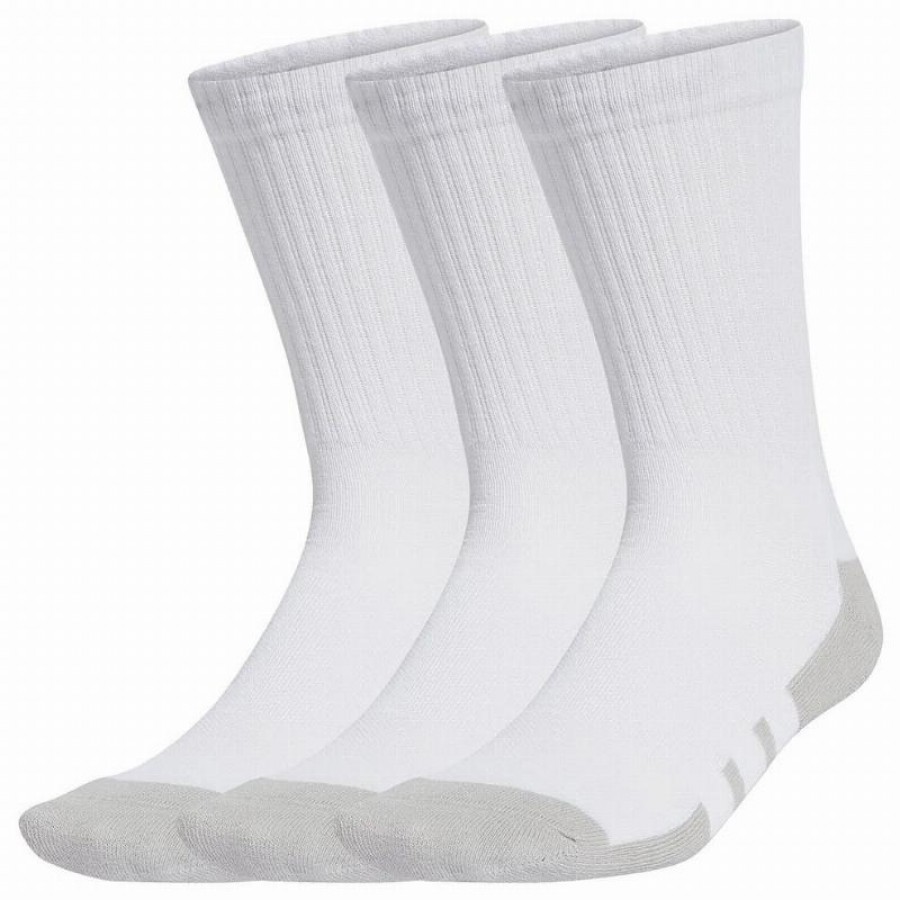 Meias de Tripulacão Acolchoadas Adidas Essentials Branco Cinza 3 Pares