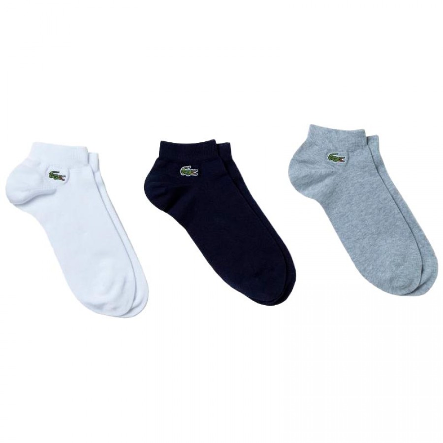 Calcetines Lacoste Sport Corte Bajo Colores 3 Pares