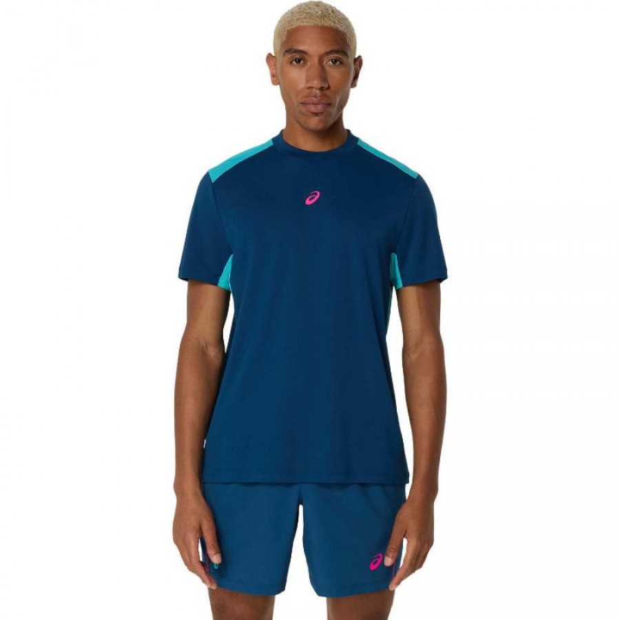 Asics Padel Court SS Top T-Shirt Mako Bleu