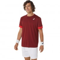 Camiseta Asics Court SS Top Burdeos Rojo