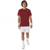 Camiseta Asics Court SS Top Burdeos Rojo