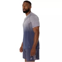 Camiseta Asics Seamless SS Top Lavanda Cinza Azul Indigo