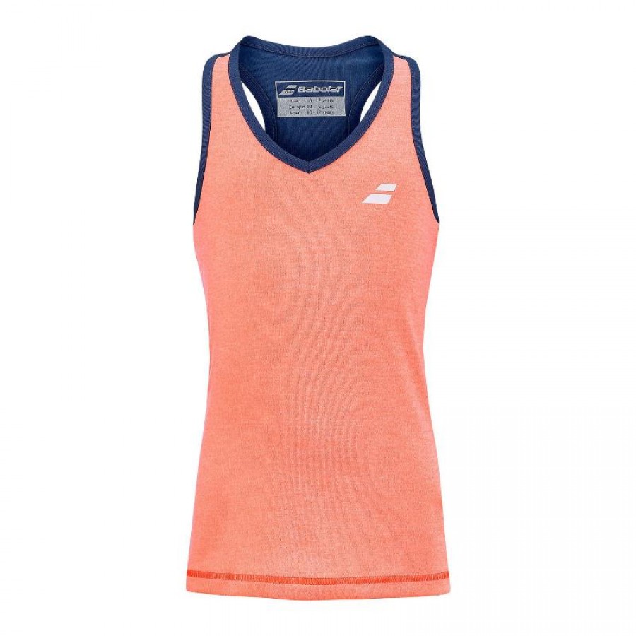 Camiseta Babolat Play Naranja Azul Oscuro Mujer