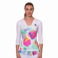 Bidi Badu Kaleido V-Neck White Mix Women''s T-Shirt