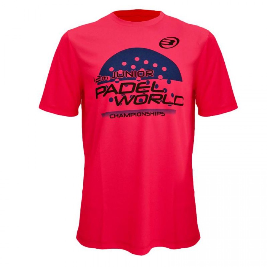 Camiseta Bullpadel Mundial Menores Rosa Fluor Junior