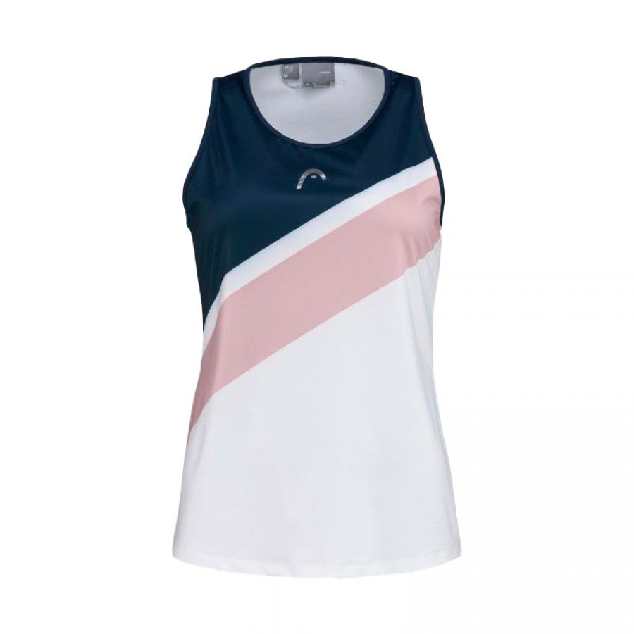 Camiseta Head Performance Estampado Blanco Rosa