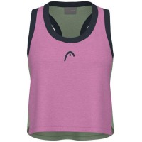 Camiseta Head Play Crop Top Rosa Verde Mujer