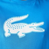 Camiseta Lacoste Sport Cocodrilo 3D Azul Blanco