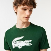 Camiseta Lacoste Sport Transpirable Verde Blanco