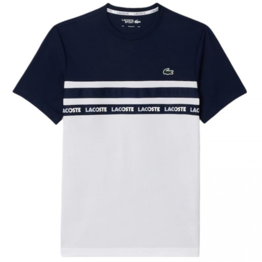 Camiseta Lacoste Ultra Dry Blanco Azul Marino