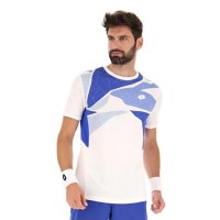 T-shirt Lotto Tech I D2 Blanc Bleu Brillant