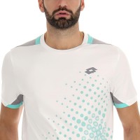 T-shirt Lotto Top IV Blanc Brillant Turquoise Vert Gris