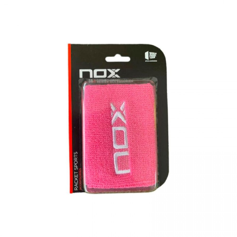 Munequeras Nox Rosa Logo Blanco 2 Unidades