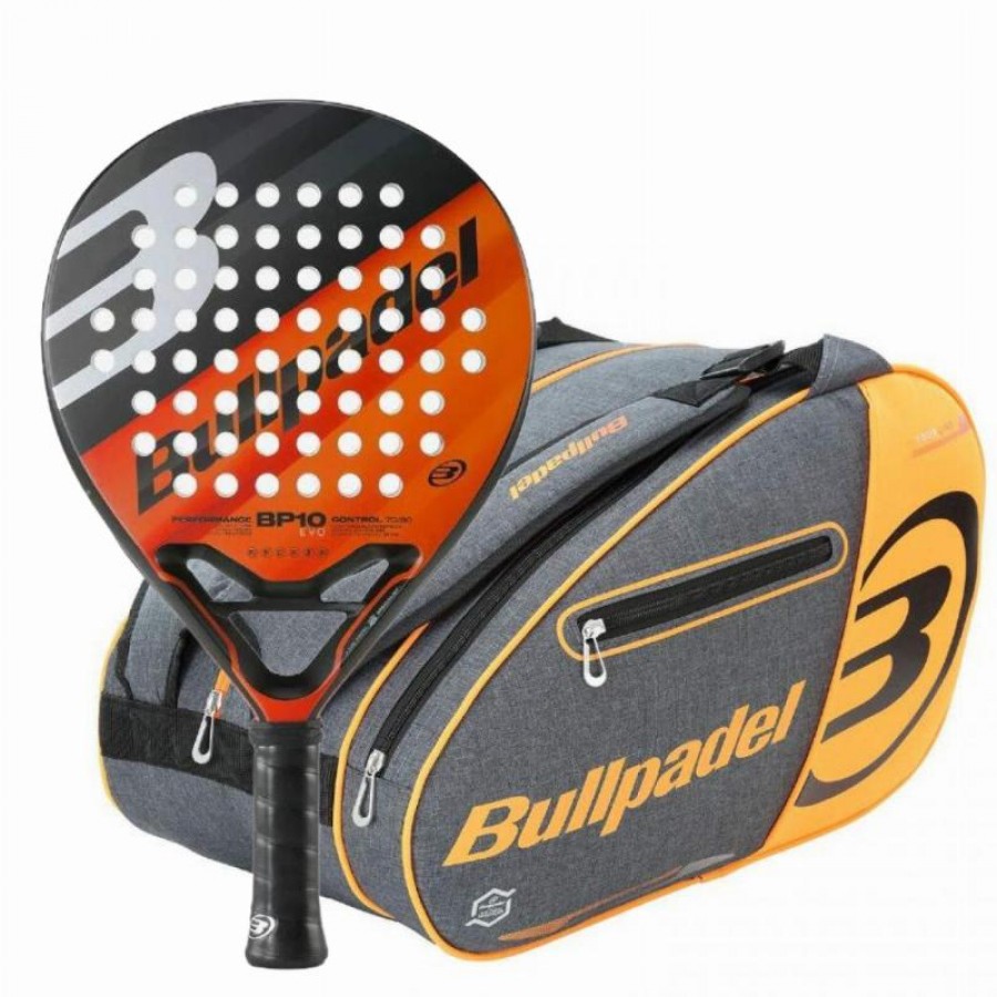 Pack Raquete Bullpadel BP10 EVO 2023 e Saco de Padel Laranja Bullpadel