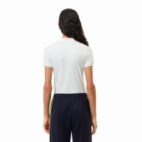 Polo Lacoste Pique Blanco Mujer