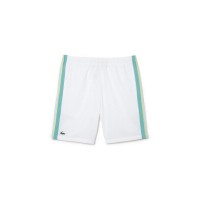 Short Lacoste Poliester Reciclado Blanco Verde