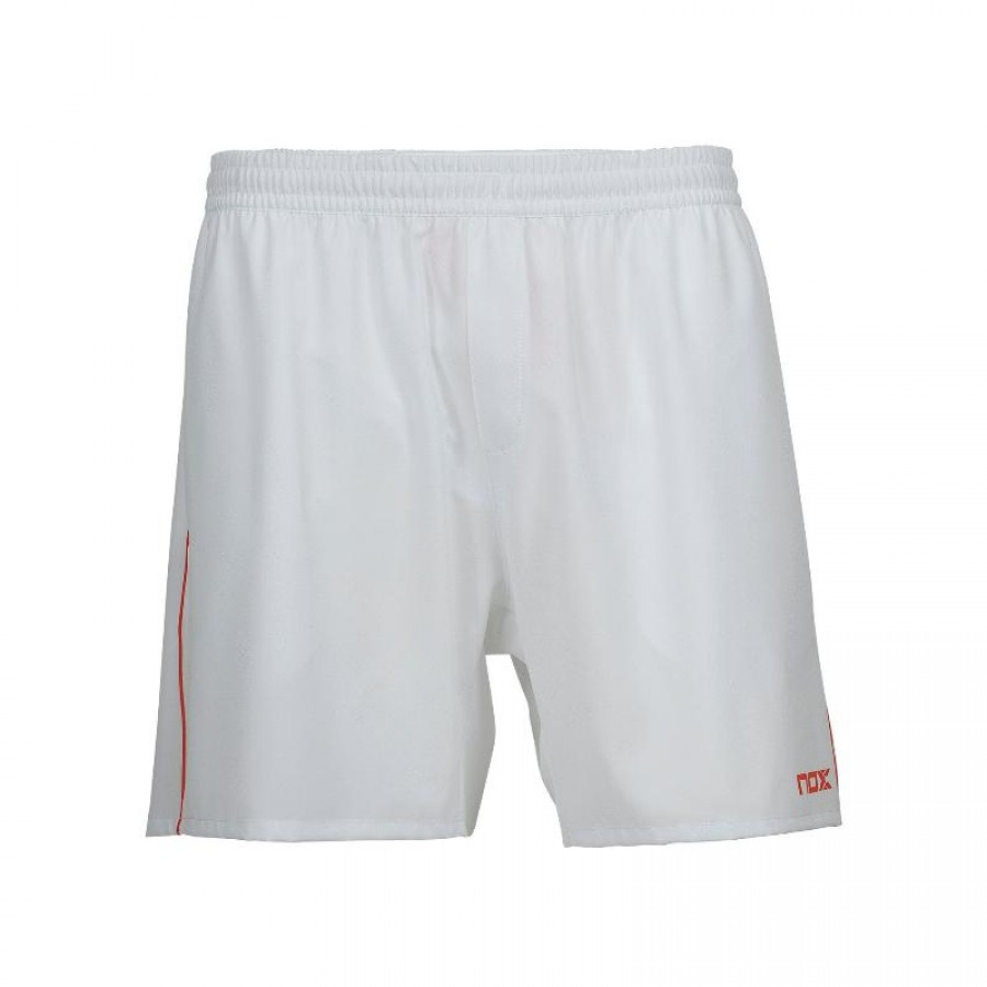 Short Nox Team Blanco Logo Rojo