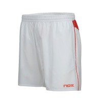 Short Nox Team Blanco Logo Rojo