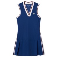 Vestido Lacoste Sport Pique Azul Marino Burdeos