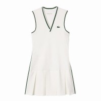 Vestido Lacoste Sport Pique Blanco Verde