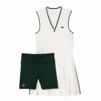 Vestido Lacoste Sport Pique Blanco Verde