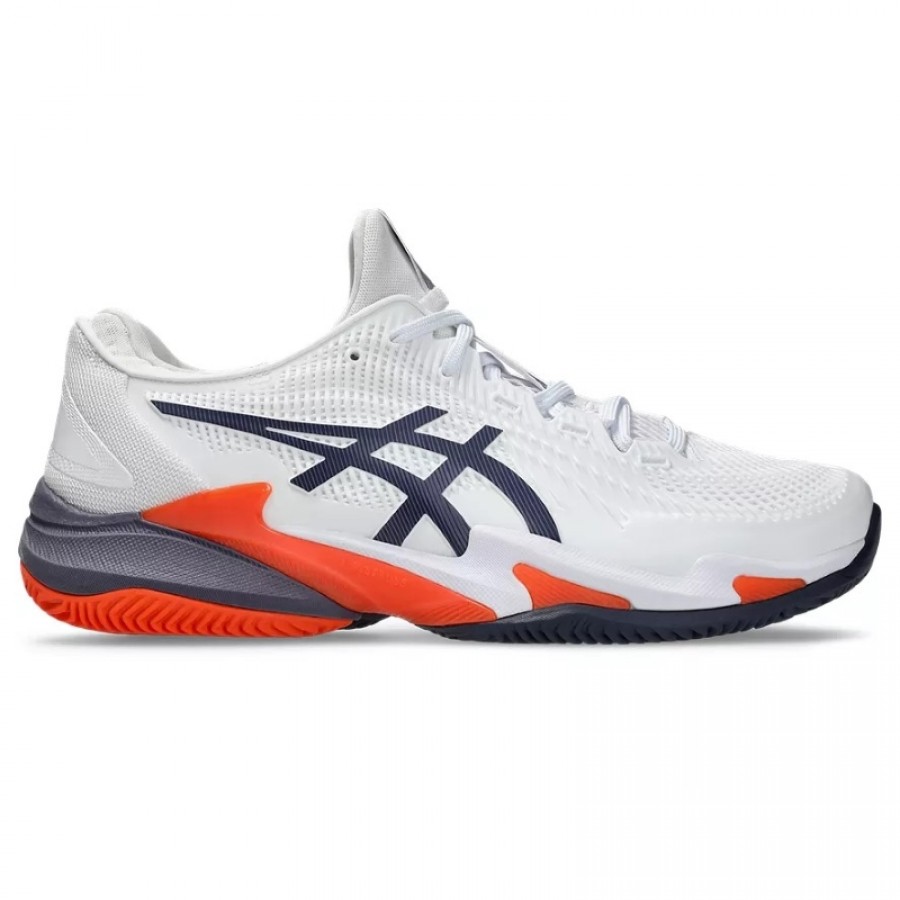 Tenis Asics Court FF 3 Clay Branco Cinza Laranja