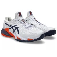 Tenis Asics Court FF 3 Clay Branco Cinza Laranja