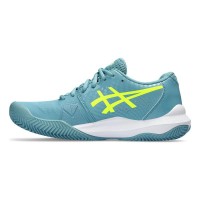 Zapatillas Asics Gel Challenger 14 Clay Gris Azul Amarillo Neon Mujer