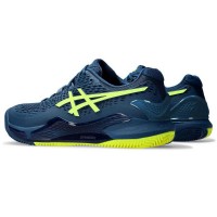 Zapatillas Asics Gel Resolution 9 Clay Azul Mako Amarillo