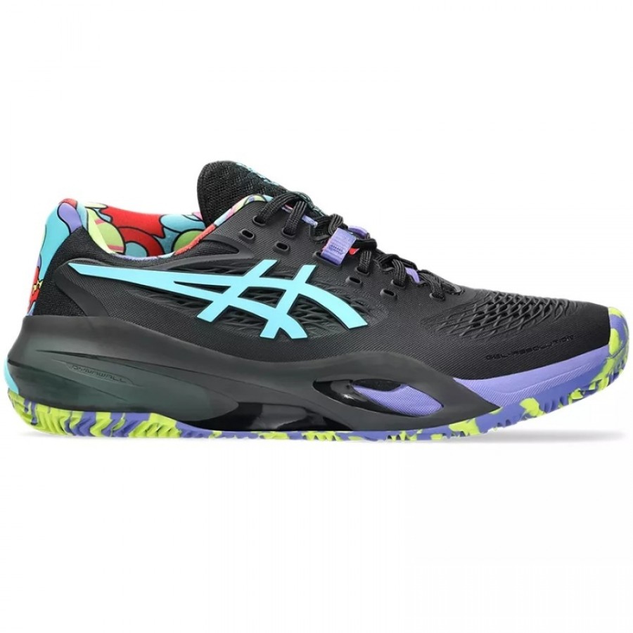 Tenis Asics Gel Resolution X Padel Preto Azul Aqua