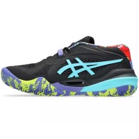 Asics Gel Resolution X Padel Black Blue Aqua Sneakers