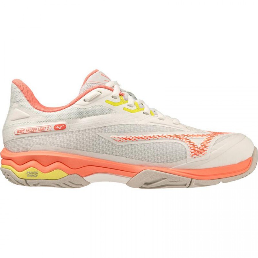 Zapatillas Mizuno Wave Exceed Light 2 AC Blanco Coral Mujer