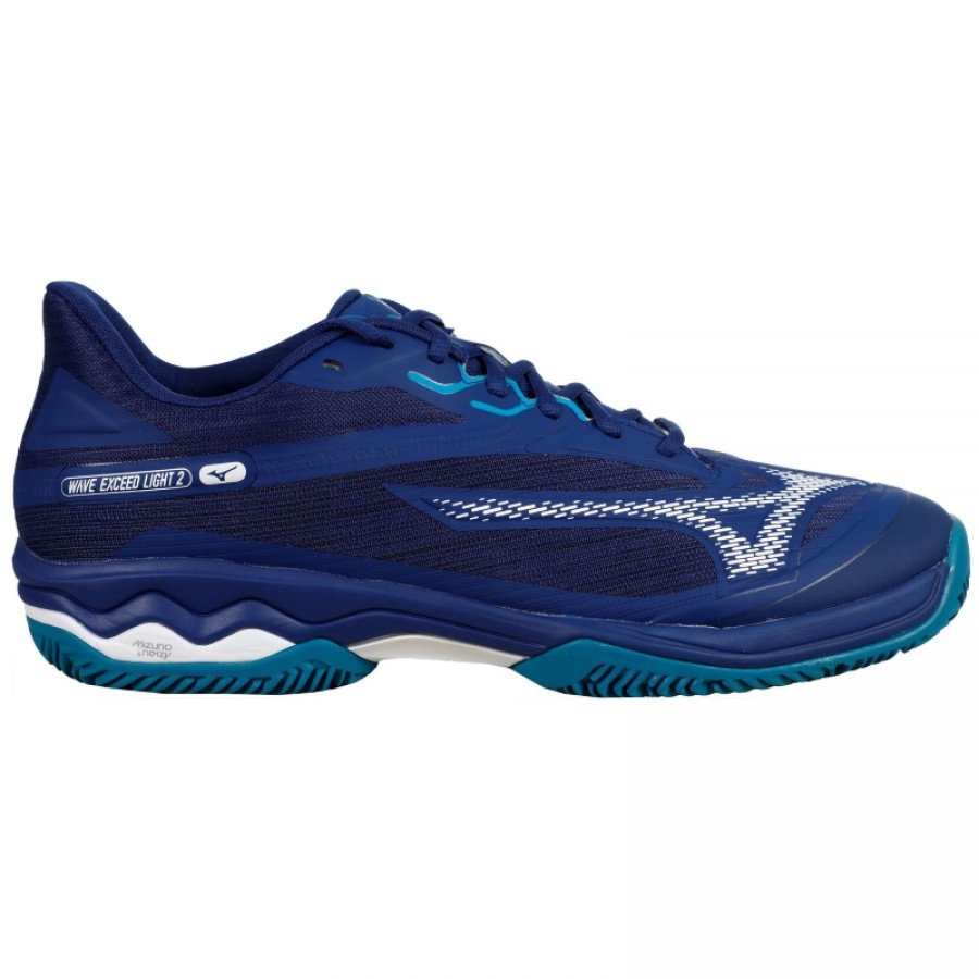 Tenis Mizuno Wave Exceed Light 2 Clay Azul Escuro Branco