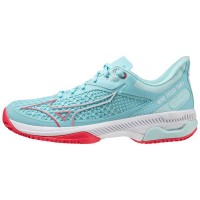 Baskets Mizuno Wave Exceed Tour 5 CC Turquoise Blanc Femmes