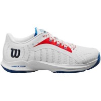 Chaussures Femme Wilson Hurakn Pro Blanc Rouge Bleu