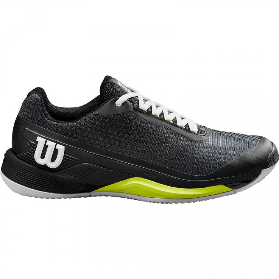 Wilson Rush Pro 4.0 Clay Shoes Preto Branco Amarelo